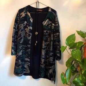 “Glam-o” camouflage print long sweater